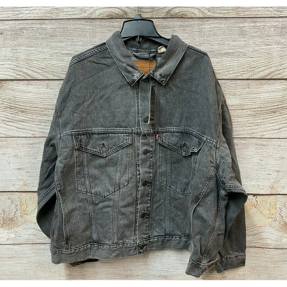 Levi's Jean Jacket Mens Size 2XL (61" Chest) Grey Stay Loose Trucker Jacket New